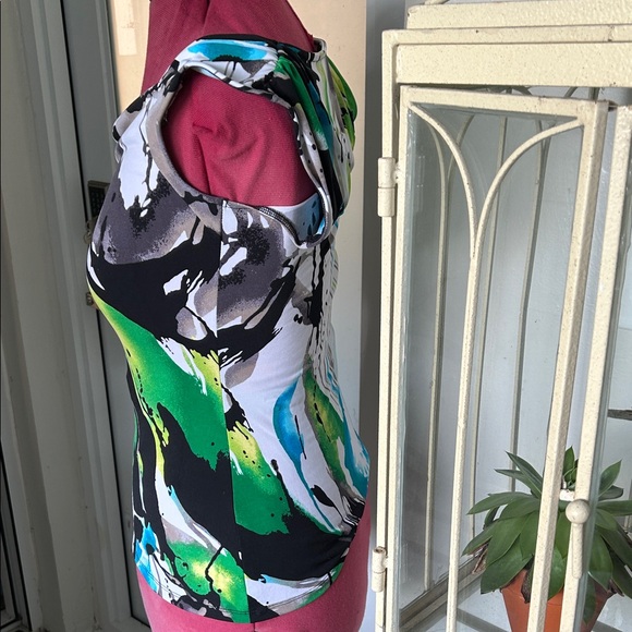 Express Multicolor Abstract Print Blouse - Picture 3 of 5